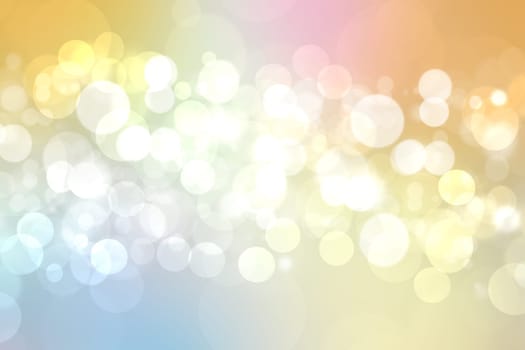 Abstract blurred fresh vivid spring summer light delicate pastel blue pink white bokeh background texture with bright circular soft color lights. Beautiful backdrop illustration.