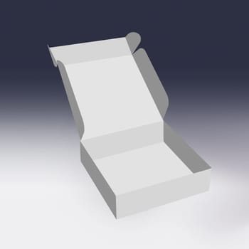 3D White Box on Ground, Mock Up Template Ready For Your Design, Clipping Path Included.