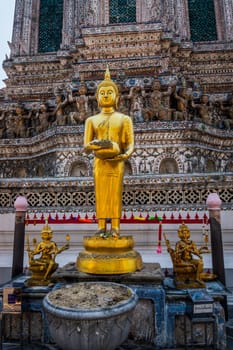 Bangkok, Thailand, March 2013 Buddhism altar with candles, incenses and sculptures in Grand Palace