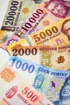 Hungarian forint banknotes as European currency, cash, money and exchange concept.