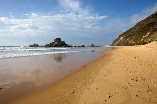 beautiful beach at algarve, the south of portugal