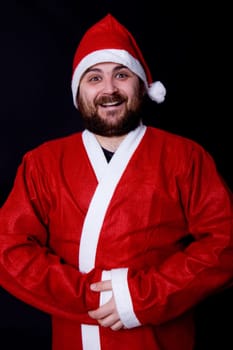 young very happy man dressed as santa