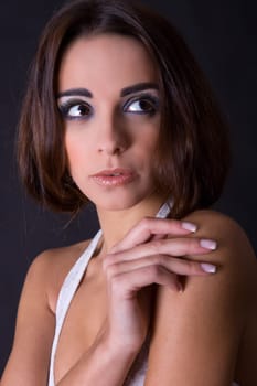 an young beautiful woman close up portrait