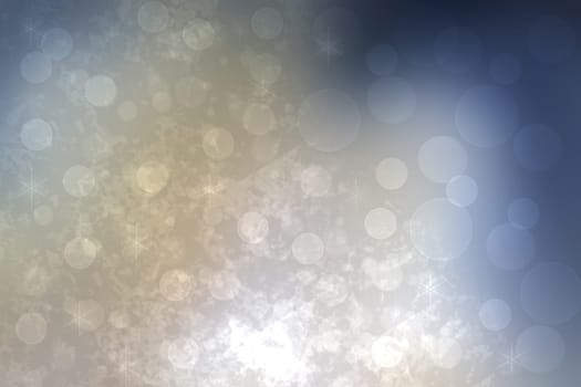 Abstract festive light silver blue bokeh background texture with colorful circles and bokeh lights. Beautiful backdrop with space.