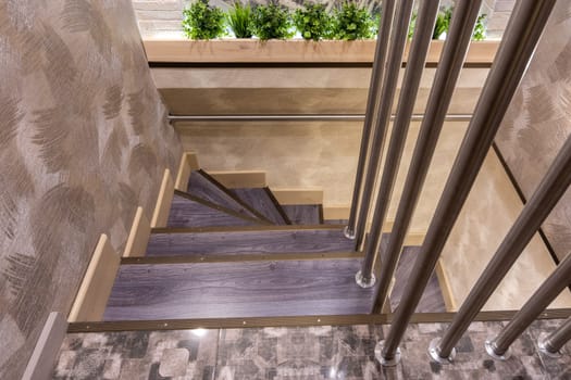 Beautiful modern circular staircase going down