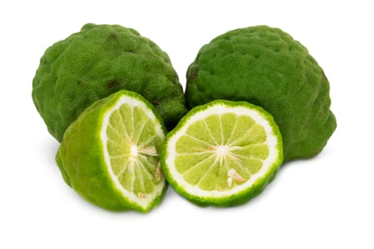 Fresh Lime On White, close up of citrus fruit