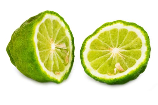 Fresh Lime On White, close up of citrus fruit