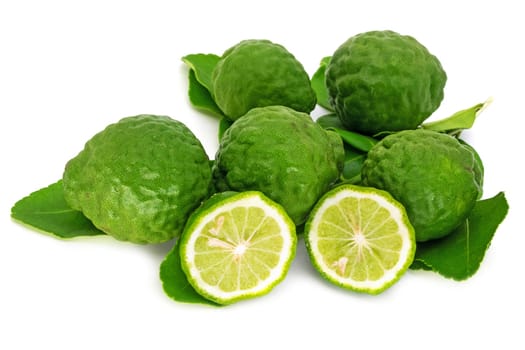 Fresh Lime On White, close up of citrus fruit
