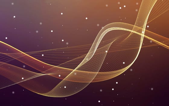 Dark abstract background with a glowing abstract waves, abstract background