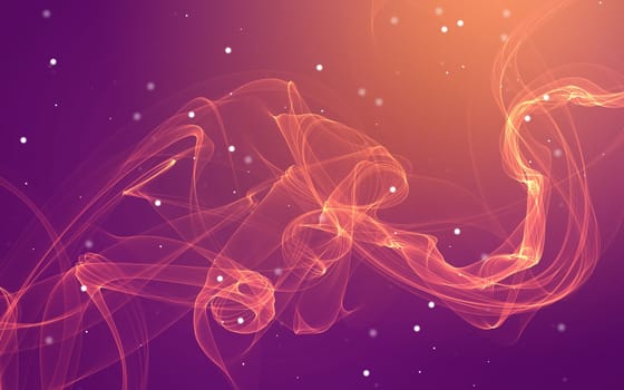 Dark abstract background with a glowing abstract waves, abstract background