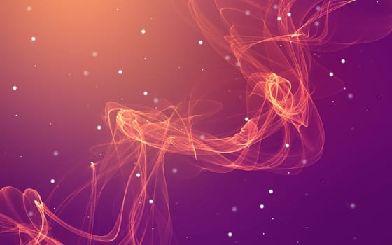Dark abstract background with a glowing abstract waves, abstract background