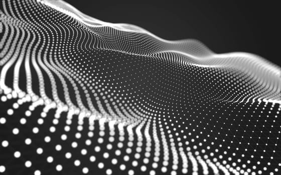 Abstract polygonal space low poly dark background with connecting dots and lines. Connection structure. 3d rendering