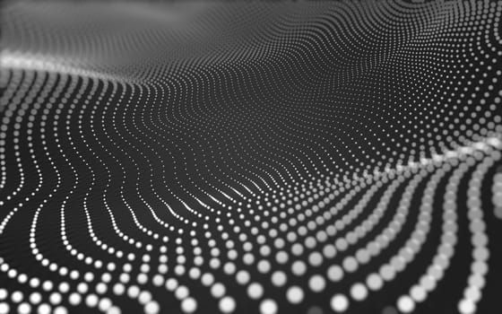 Abstract polygonal space low poly dark background with connecting dots and lines. Connection structure. 3d rendering