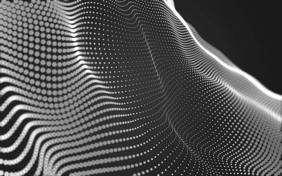 Abstract polygonal space low poly dark background with connecting dots and lines. Connection structure. 3d rendering