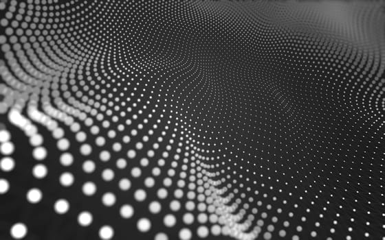 Abstract polygonal space low poly dark background with connecting dots and lines. Connection structure. 3d rendering