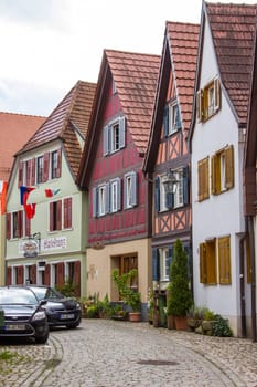 HASLACH, GERMANY - JULY 26 2017 The street with old half-timbered houses in Haslach, Black Forest, Baden-Wurttemberg, Germany, Europe