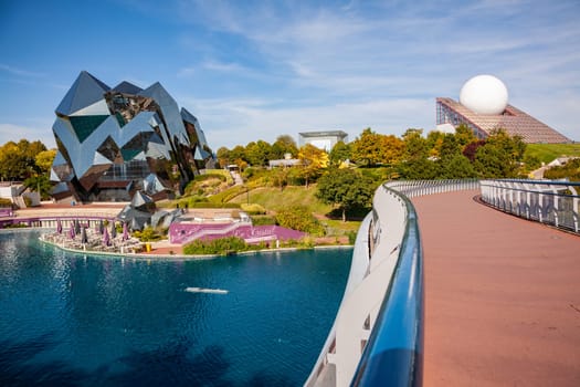 Poitiers, France - September 21 2010 : Futuroscope, or Parc du Futuroscope is a French amusement park that lets you experience sounds, images, and sensations.