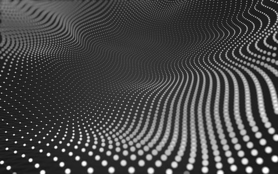 Abstract polygonal space low poly dark background with connecting dots and lines. Connection structure. 3d rendering