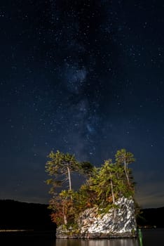 Lake Towada with milky way , Towada Hachimantai National Park Aomori, Japan
