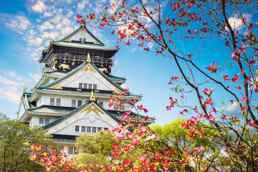 The Japanese ancient castle in Osaka, Japan