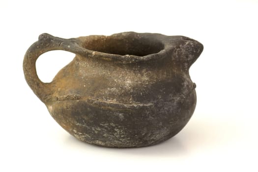 old clac pot on white background