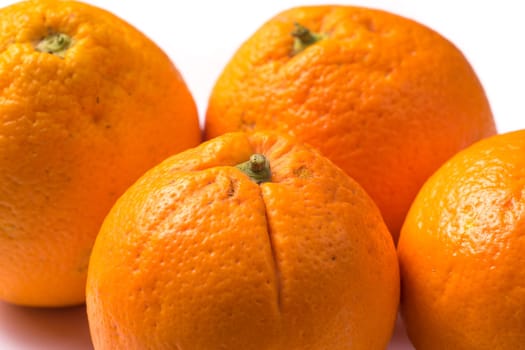 Bunch of Organic Oranges, close up and isolated
