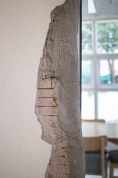 Modern concret cracked door interior partition, stock photo