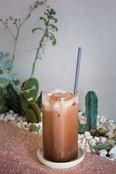 Iced coffee in coffee shop, stock photo