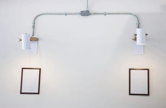 Blank of wooden frames picture hanging, stock photo