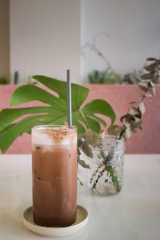 Iced coffee in coffee shop, stock photo