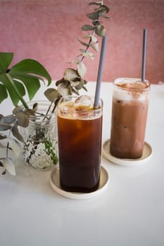 Iced coffee in coffee shop, stock photo
