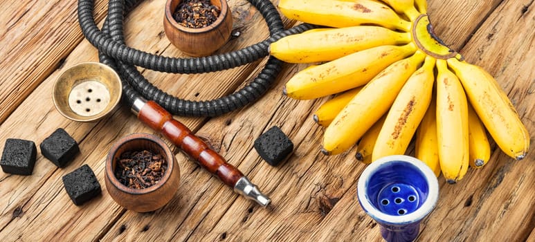 Tobacco shisha with banana flavor.Nargile with banana.Fruit hookah tobacco