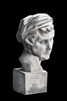 Sculptural Portrait of a Woman over the Black Background