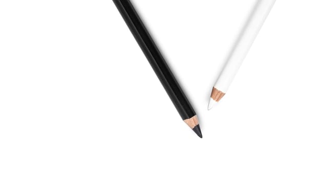Black and white pencil isolated on white background. With clipping path