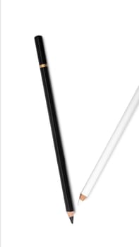 Black and white pencil isolated on white background. With clipping path