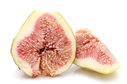 Ripe sweet fig isolated on a white background