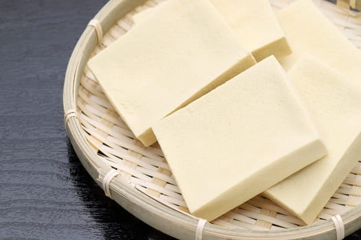 Japanese food, Kouya tofu on black background