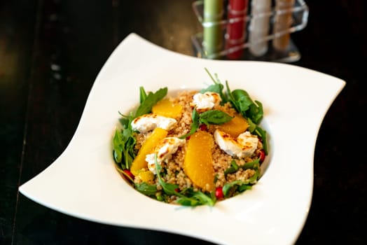 quinoa salad with four salad dressing