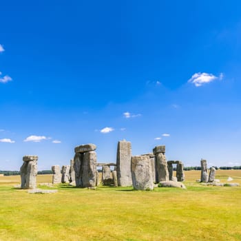Landscape of Stonehenge England United Kingdom, UNESCO World heritage Site.