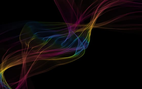 Dark abstract background with a glowing abstract waves, abstract background
