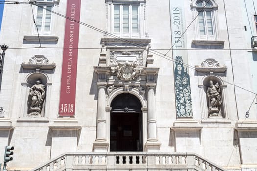 Main portal of the baroque Church of Our Lady of Loreto (also known as Church of the Italians), built in 1518 by the Italian merchant community, in Lisbon, Portugal