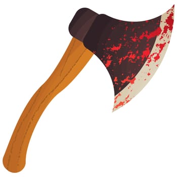 axe red blood wood iron cut crime illustration
