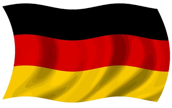 german flag wind waving national patriot illustration