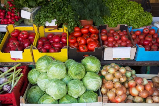 Fresh and organic vegetables at farmers market