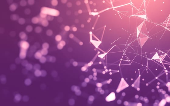 Abstract background. Molecules technology with polygonal shapes, connecting dots and lines. Connection structure. Big data visualization.