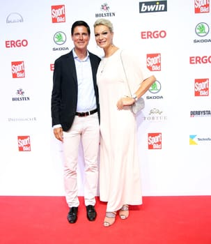 Maria Hoefl-Riesch with husband  Marcus Hoefl,.Sport BILD Award 2019 at the Fischauktionhall Hamburg , 19.08.2019