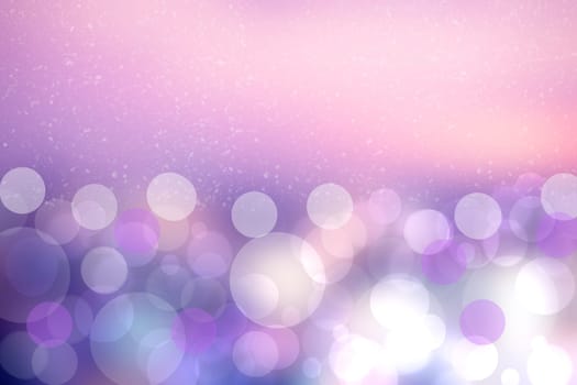 Abstract gradient pink purple background texture with blurred bokeh circles and lights. Space for design. Beautiful backdrop.