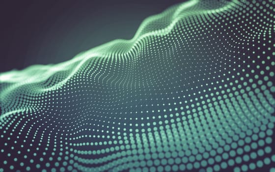Abstract background. Molecules technology with polygonal shapes, connecting dots and lines. Connection structure. Big data visualization.