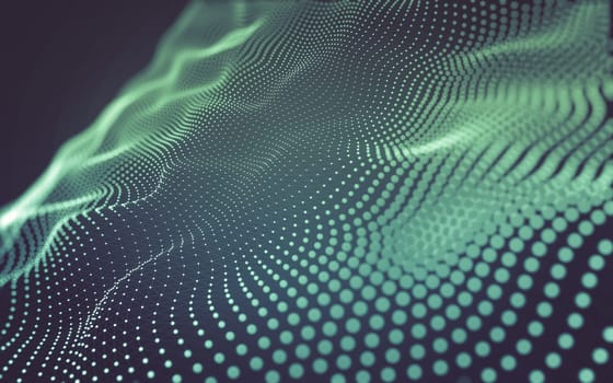 Abstract background. Molecules technology with polygonal shapes, connecting dots and lines. Connection structure. Big data visualization.