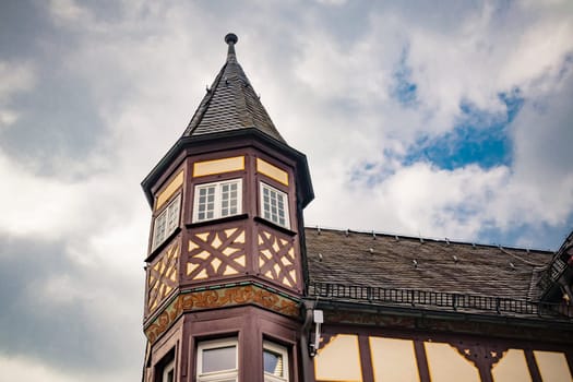 Truss Tower detail from a house construction in germany hessen